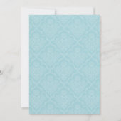 Eenvoudige Luxury Blue Damask Wedding Invitations Kaart (Achterkant)