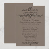 Eenvoudige Luxury Brown Wedding Invitations Kaart (Voorkant / Achterkant)