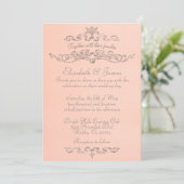 Eenvoudige Luxury Coral Wedding Invitations Kaart (Staand voorkant)
