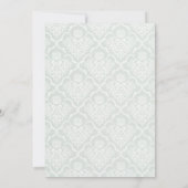 Eenvoudige Luxury Damask Wedding Invitations Kaart (Achterkant)