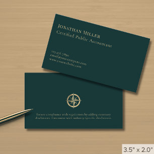 Eenvoudige Luxury Gold Compass Logo Visitekaartje
