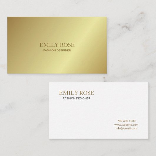 Eenvoudige Luxury Gold Professional-minimalist Visitekaartje (Voorkant / Achterkant)