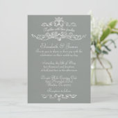 Eenvoudige Luxury Gray Wedding Invitations Kaart (Staand voorkant)