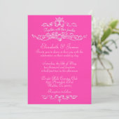 Eenvoudige Luxury Hot Pink Wedding Invitations Kaart (Staand voorkant)