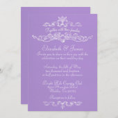 Eenvoudige Luxury Lavender Wedding Invitations Kaart (Voorkant / Achterkant)