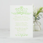 Eenvoudige Luxury Lime Green Wedding Invitations Kaart (Staand voorkant)