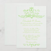 Eenvoudige Luxury Lime Green Wedding Invitations Kaart (Voorkant / Achterkant)
