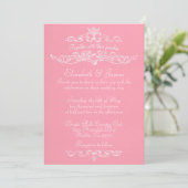 Eenvoudige Luxury Pink Wedding Invitations Kaart (Staand voorkant)