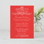 Eenvoudige Luxury Red- en White Wedding-uitnodigin Kaart (Staand voorkant)