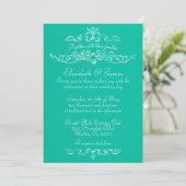 Eenvoudige Luxury Turquoise Wedding Invitations Kaart (Staand voorkant)