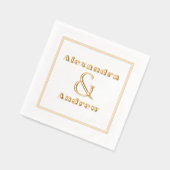 Eenvoudige Luxury Wedding Verloving Paar Naam Folie Servetten (Links)