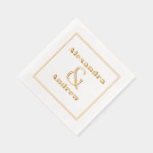 Eenvoudige Luxury Wedding Verloving Paar Naam Folie Servetten (Rechts)