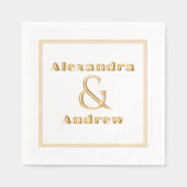 Eenvoudige Luxury Wedding Verloving Paar Naam Folie Servetten (Voorkant)