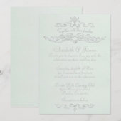 Eenvoudige Luxury White Wedding-uitnodigingen Kaart (Voorkant / Achterkant)