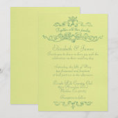 Eenvoudige Luxury Yellow and Green Wedding Invitat Kaart (Voorkant / Achterkant)