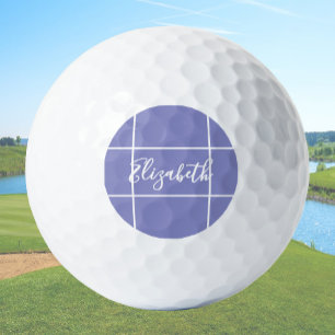 Eenvoudige maagdenpalm blauwe minimalistische dame golfballen