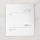 Eenvoudige Maaltijd Keuze Bruiloft Plaatskaartje (Buitenkant ongevouwen)