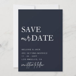 Eenvoudige maandelijkse kalligrafie bespaart de da save the date