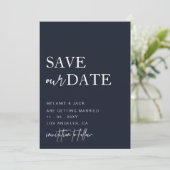 Eenvoudige maandelijkse kalligrafie bespaart de da save the date (Staand voorkant)