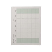 Eenvoudige maandelijkse planner, aangepaste tekst notitieblok (Linkerzijde)