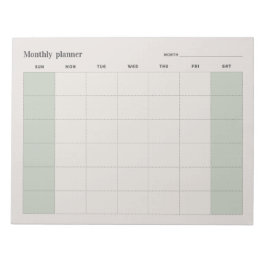 Eenvoudige maandelijkse planner, aangepaste tekst  notitieblok