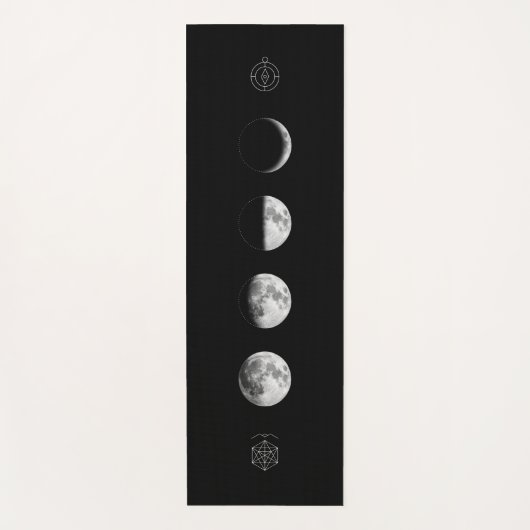 Eenvoudige maanfase met heilige geometrie yogamat (Voorkant)