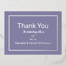 Eenvoudige Maankleurige Trouw Dankjewenskaarten Folie Uitnodiging Briefkaart