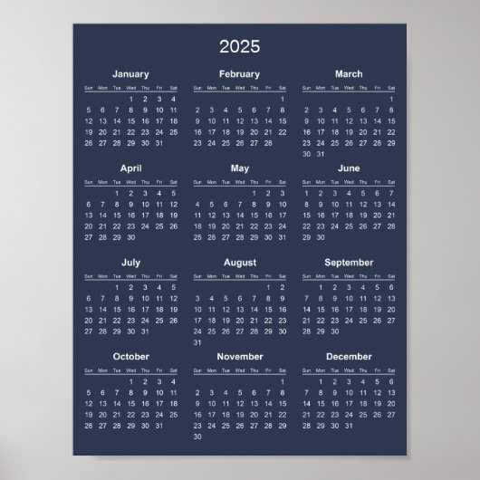 Eenvoudige maar Elegante 2025 Agenda |  Poster (Voorkant)