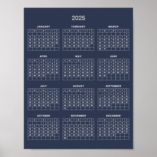 Eenvoudige maar Elegante 2025 Agenda |  Poster (Voorkant)