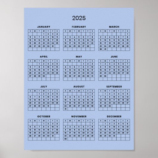 Eenvoudige maar Elegante 2025 Agenda |  Poster (Voorkant)