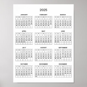 Eenvoudige maar Elegante 2025 Agenda    Poster
