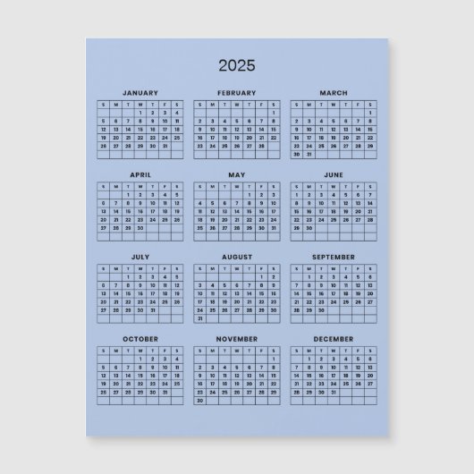 Eenvoudige maar elegante 2025 kalender | Magnetisc (Voorkant)
