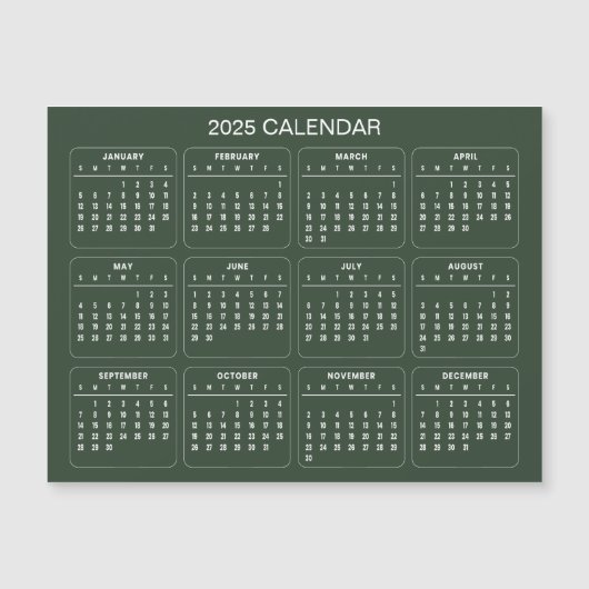 Eenvoudige maar elegante 2025 kalender | Magnetisc (Voorkant)
