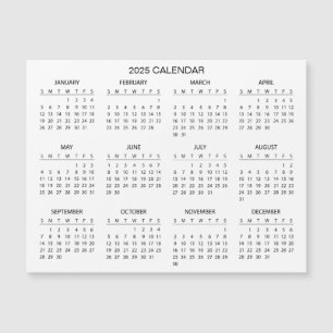Eenvoudige maar elegante 2025 kalender   Magnetisc