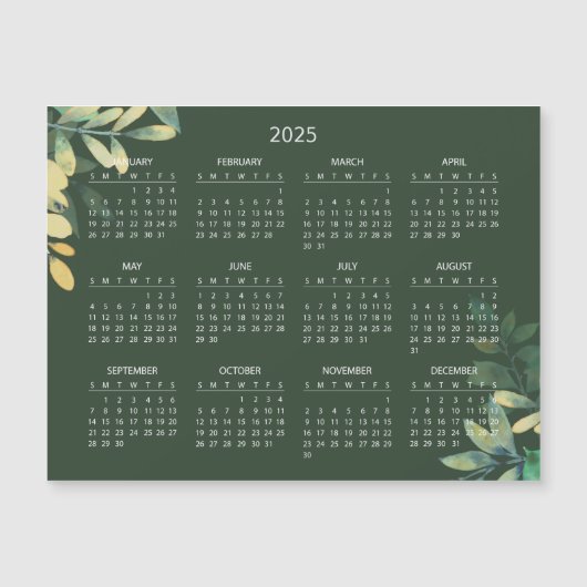Eenvoudige maar elegante 2025 kalender | Magnetisc (Voorkant)