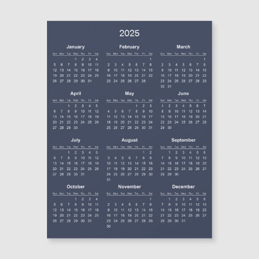 Eenvoudige maar elegante 2025 kalender | Magnetisc (Voorkant)