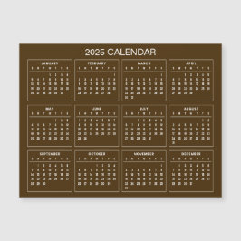 Eenvoudige maar elegante 2025 kalender | Magnetisc