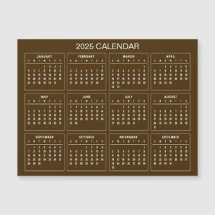 Eenvoudige maar elegante 2025 kalender Magnetisc
