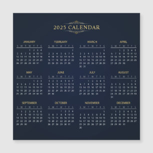 Eenvoudige maar elegante 2025 kalender Magnetisc