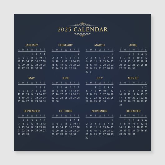 Eenvoudige maar elegante 2025 kalender | Magnetisc (Voorkant)