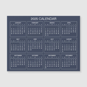 Eenvoudige maar elegante 2025 kalender   Magnetisc