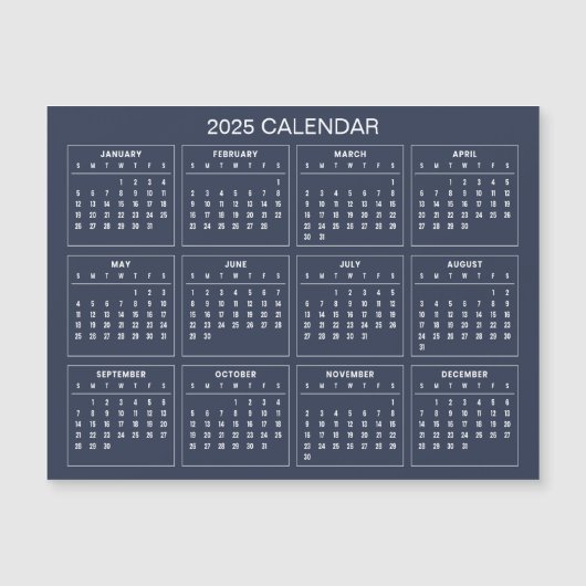 Eenvoudige maar elegante 2025 kalender | Magnetisc (Voorkant)