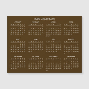 Eenvoudige maar elegante 2025 kalender Magnetisc