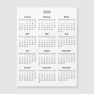 Eenvoudige maar elegante 2025 kalender   Magnetisc
