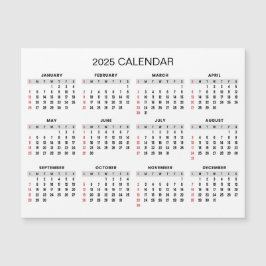 Eenvoudige maar elegante 2025 kalender | Magnetisc