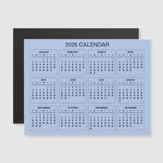 Eenvoudige maar elegante 2025 kalender | Magnetisc (Voorkant / Achterkant)