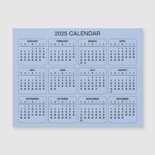 Eenvoudige maar elegante 2025 kalender | Magnetisc (Voorkant)