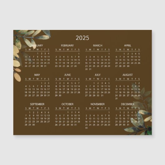 Eenvoudige maar elegante 2025 kalender | Magnetisc (Voorkant)