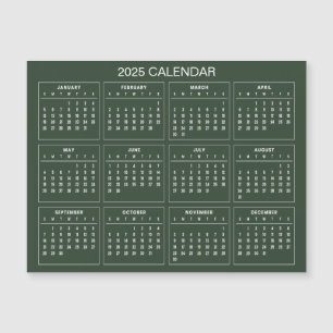 Eenvoudige maar elegante 2025 kalender   Magnetisc