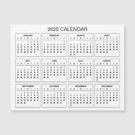 Eenvoudige maar elegante 2025 kalender | Magnetisc